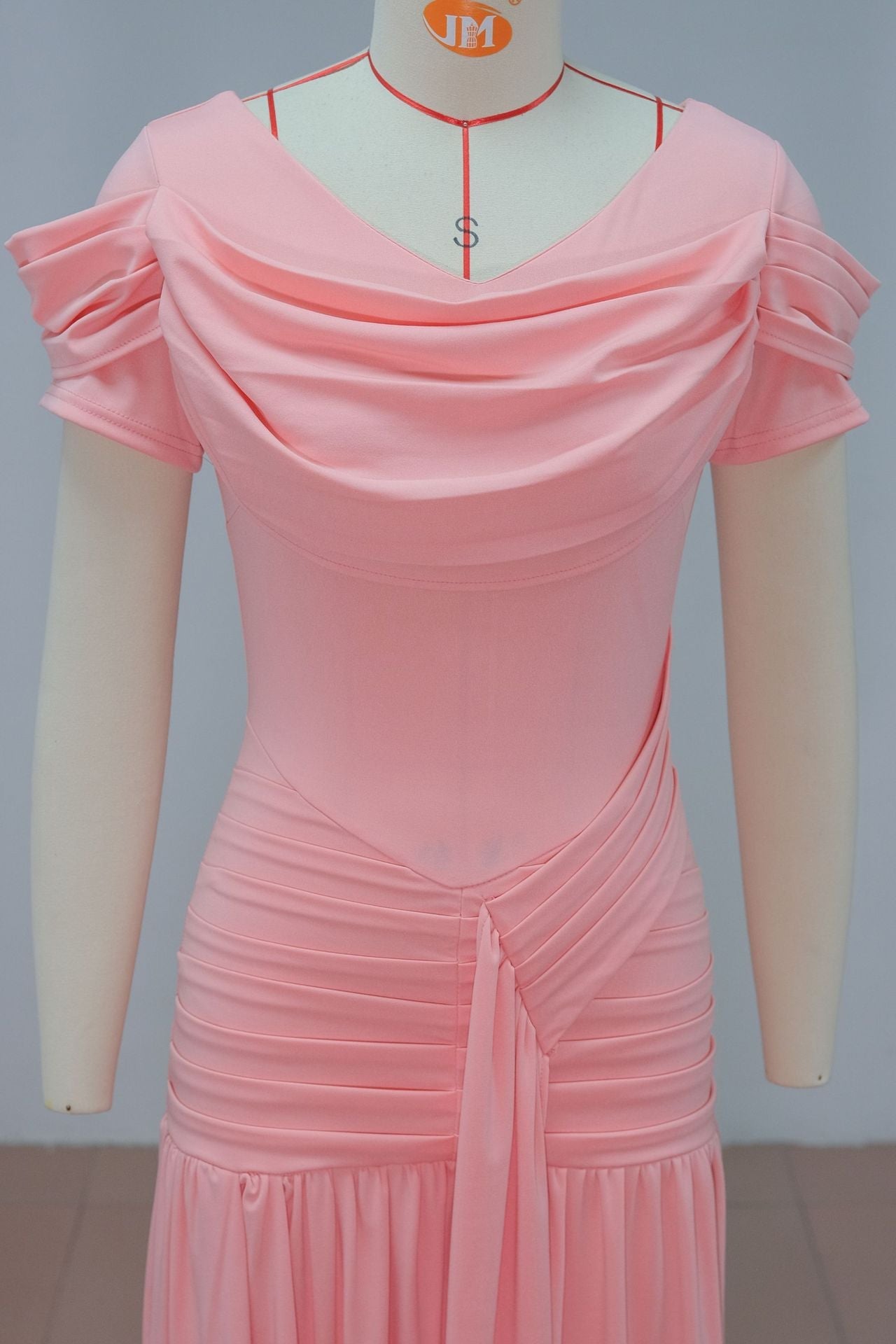 Solid Ruched Flare Maxi Dress for Autumn