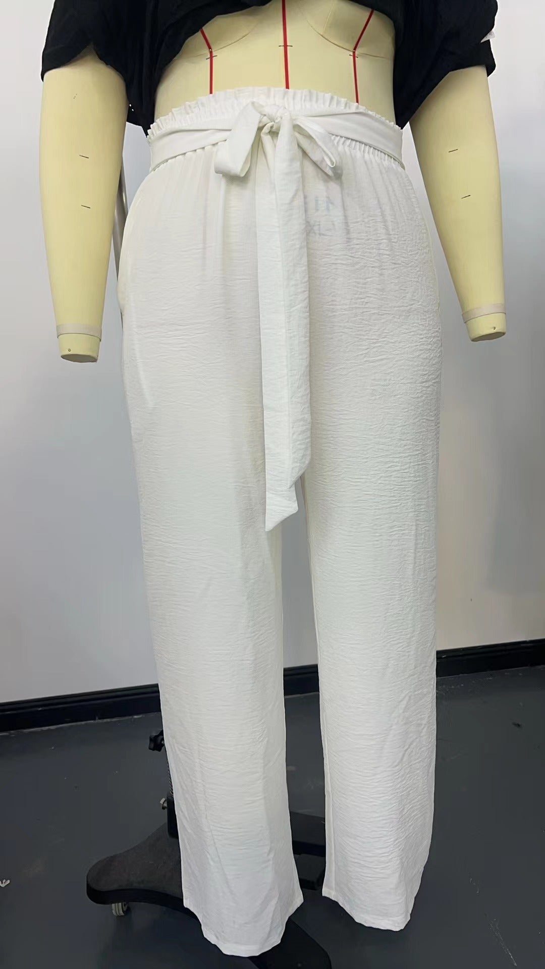 Plus Size Tie-Waist Wide-Leg Pants for Casual Wear