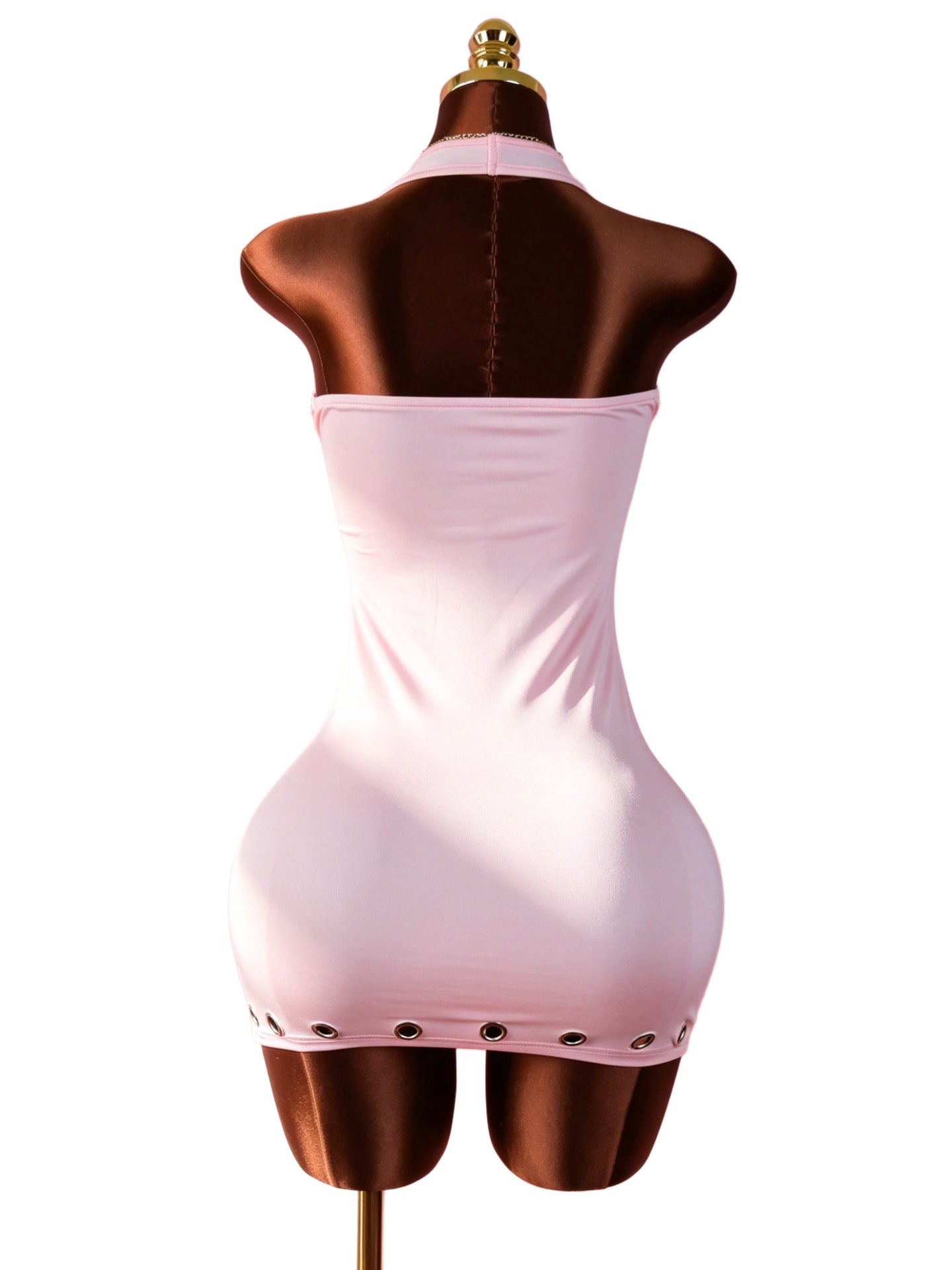 Stretch Halter Neck Backless Bodycon Dress for Party Wear