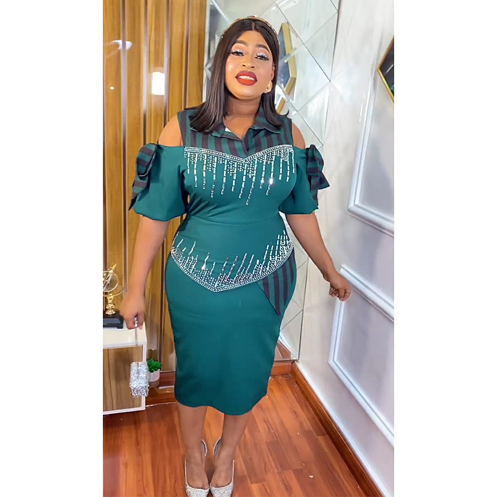 Plus Size African Fitted Bodycon Dress for Formal Events