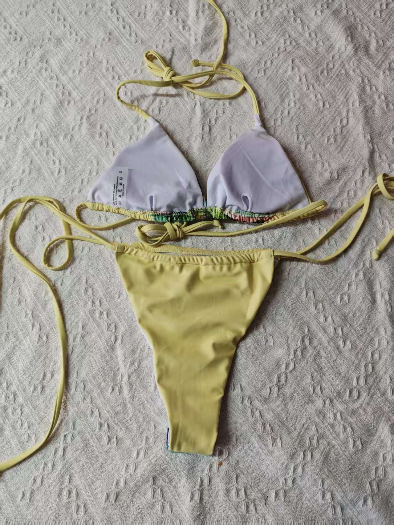 Halter Neck Bikini & Square Leg Bottom Three-Piece Swimsuit Set