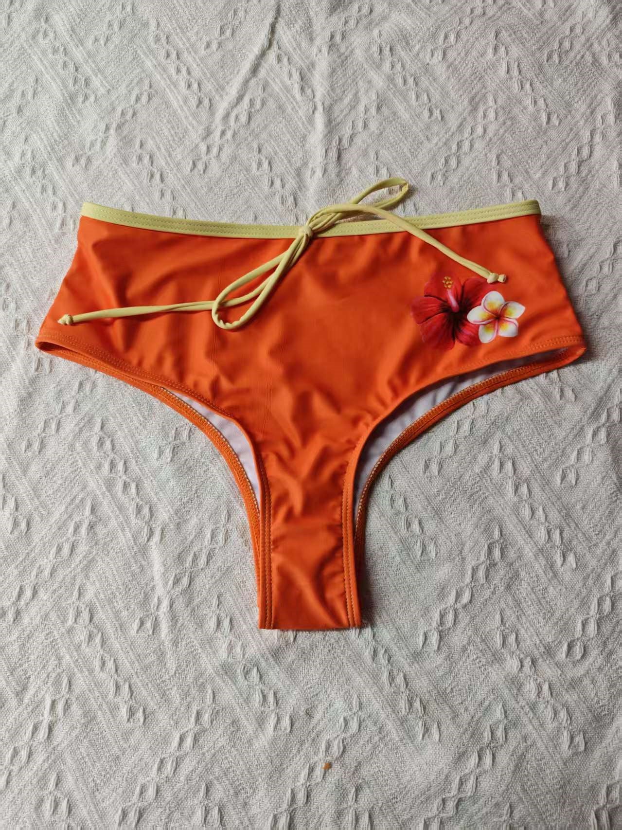 Halter Neck Bikini & Square Leg Bottom Three-Piece Swimsuit Set