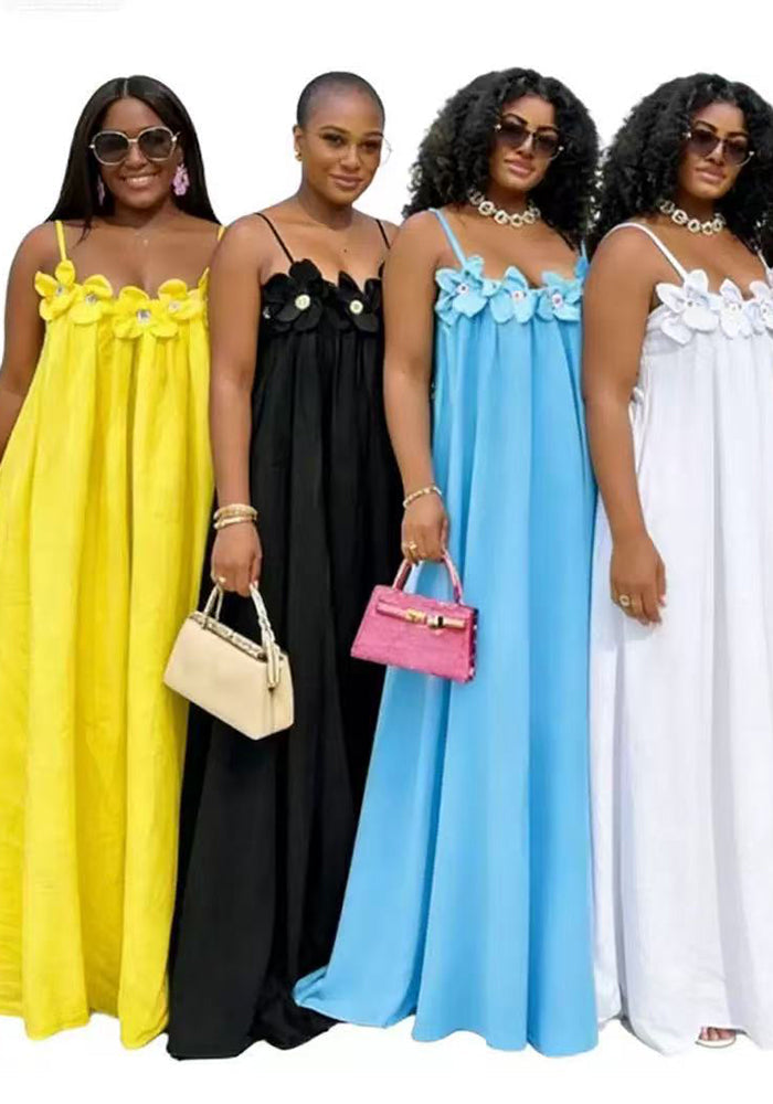 Floral Sleeveless Strap Low Back Maxi Dress for Summer Holidays