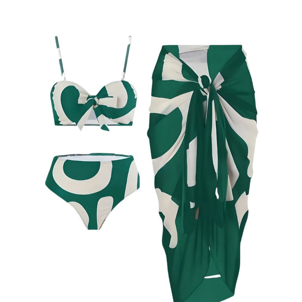 Two-Piece Bikini & Beach Skirt Swimsuit Set