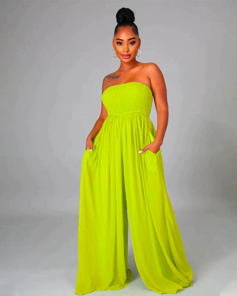 Free Flare Jumpsuit Lemon Green