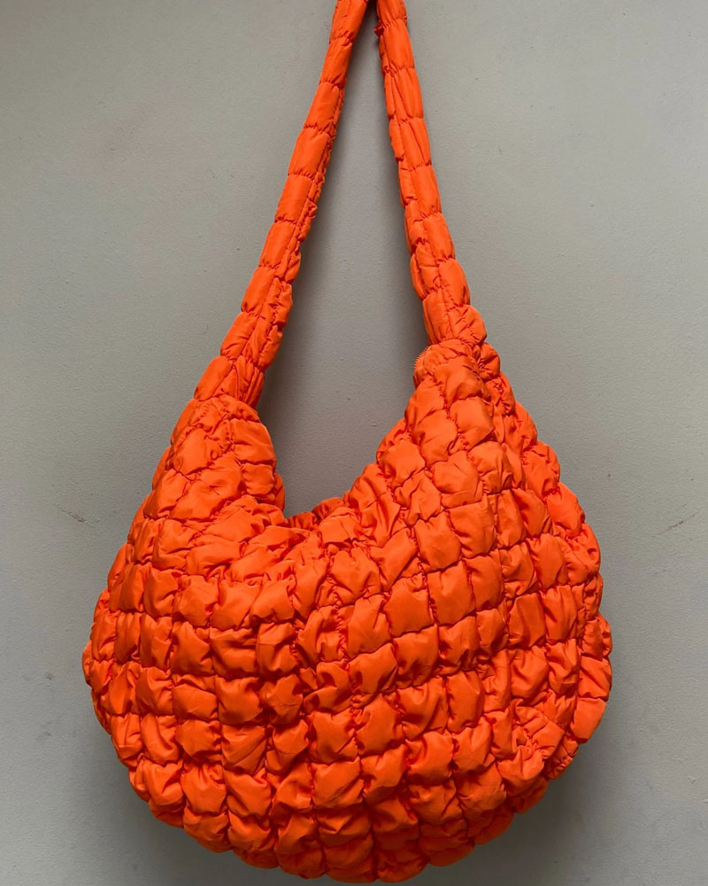 Oversized Quilted Cross Body Bag 54cm x 38cm Orange