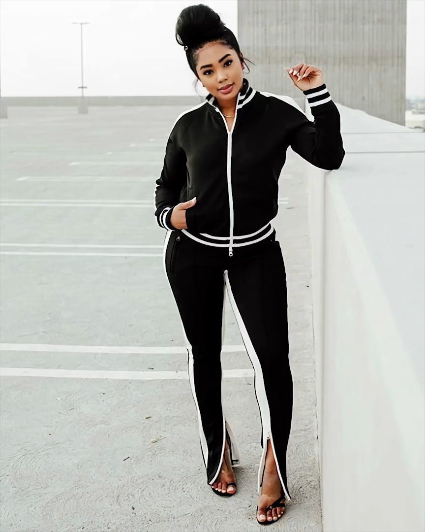 SHE GOT GAME Track Jogger Set BlackWhite