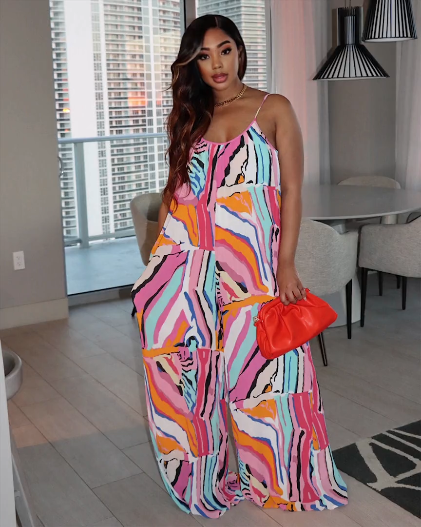 THE GET OUT IN IT JUMPSUIT Red