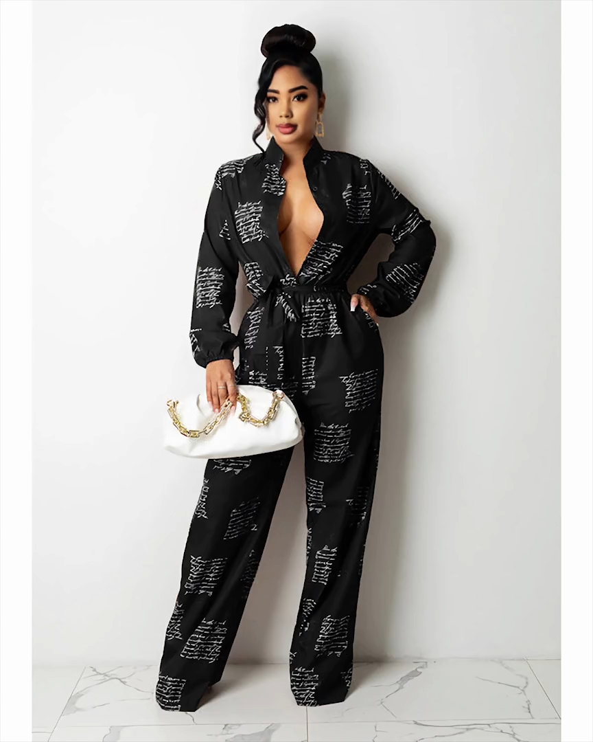 We Got News Jumpsuit BLACK