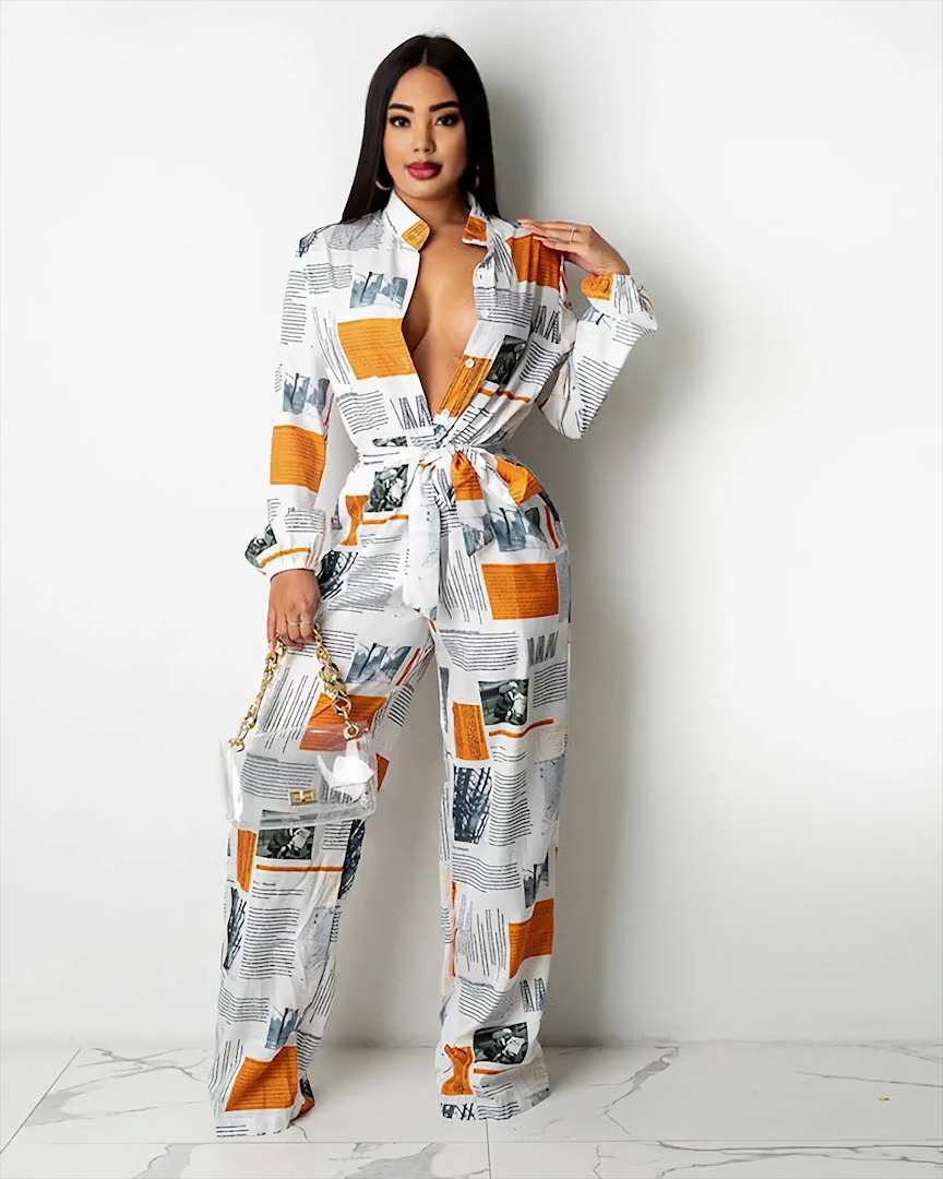 We Got News Jumpsuit ORANGE