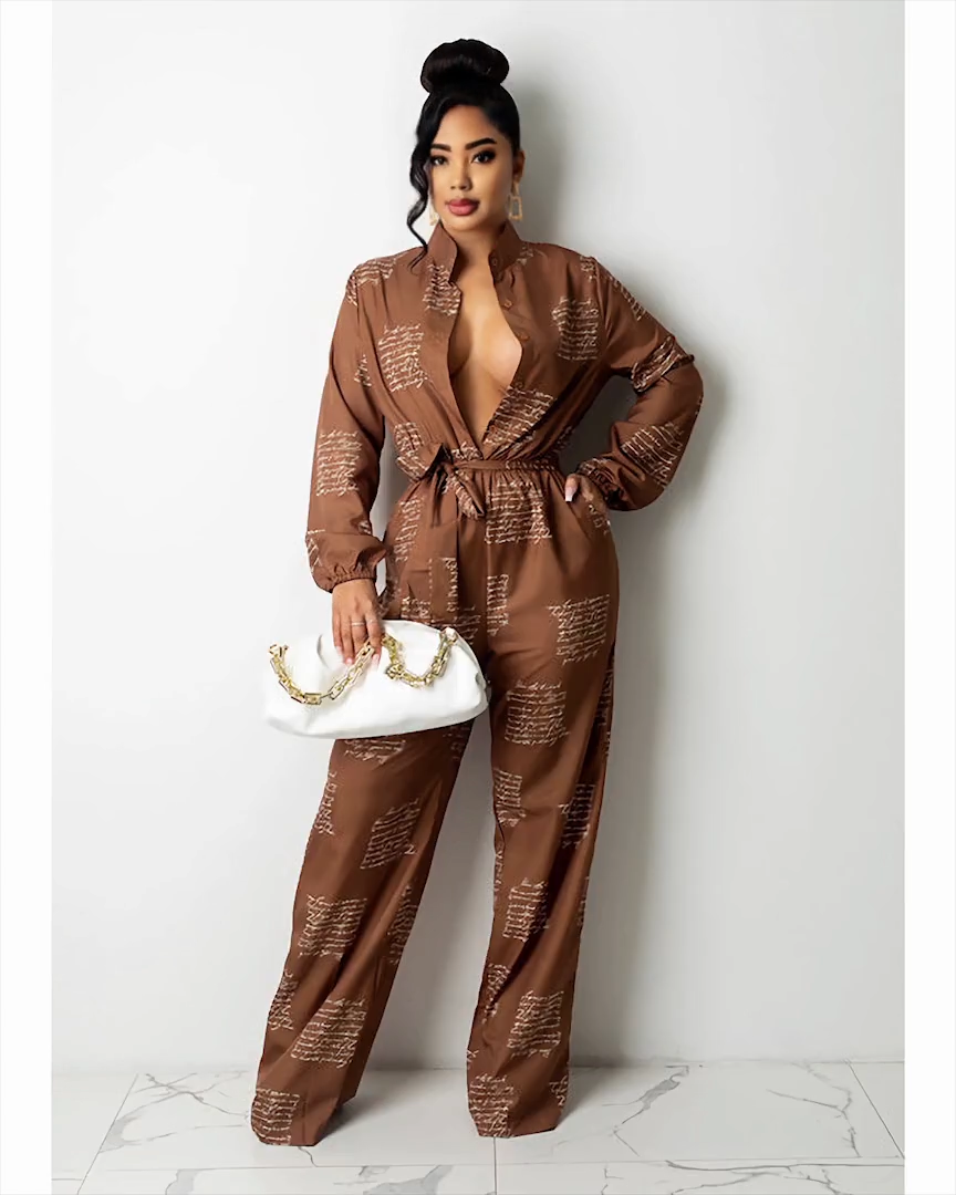 We Got News Jumpsuit BROWN