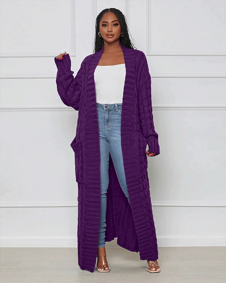 Lennox Knit Everyday Cardigan Purple
