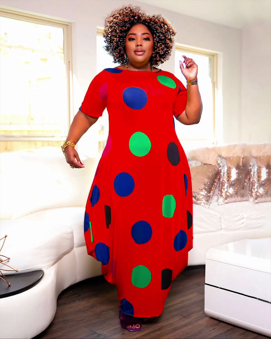 Priscilla Polka Dot Dress Red