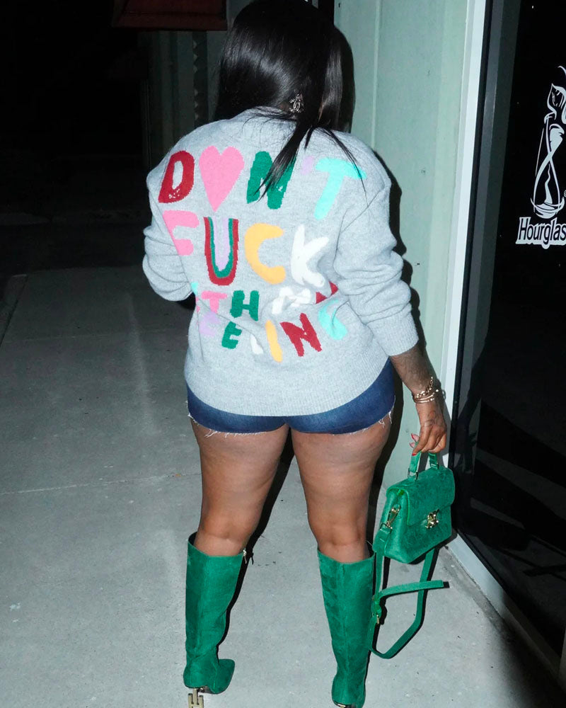 DON’T FU€K WITH MY FEELING SWEATER LIGHT GREY