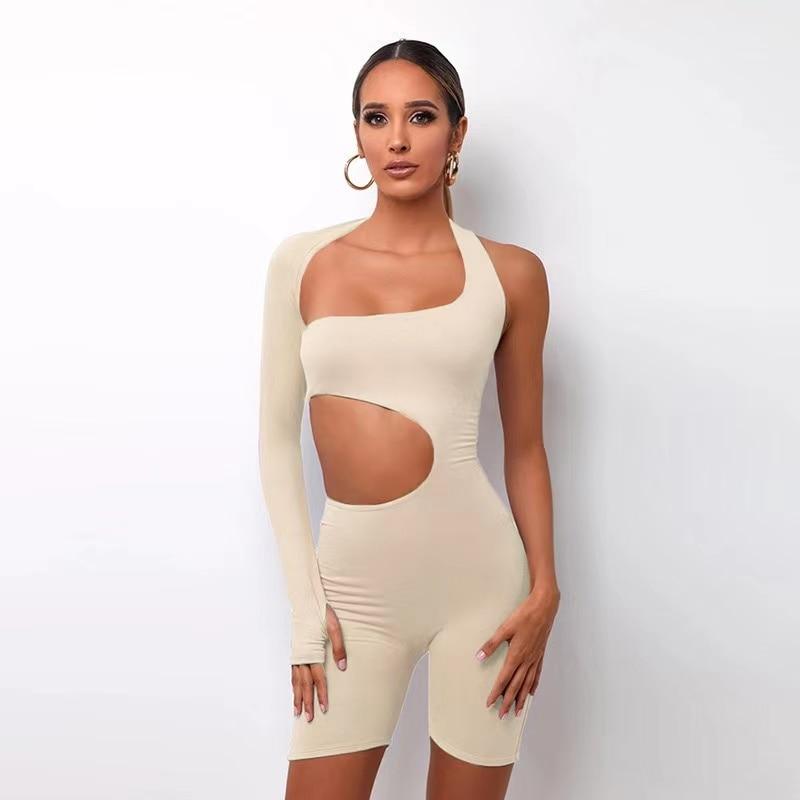 Asymmetrical High Waist Romper