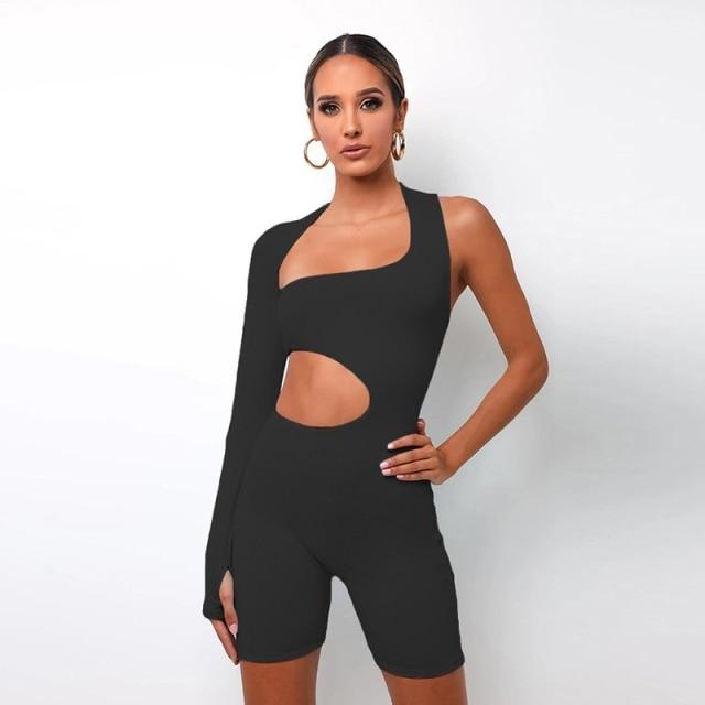 Asymmetrical High Waist Romper
