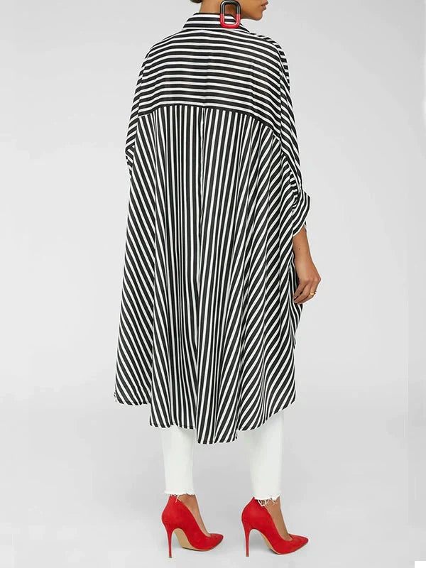 Chemise à rayures hautes-basses