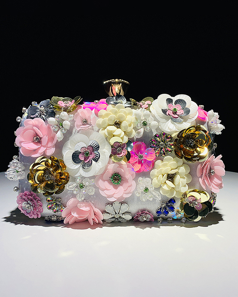 Iridescent Flower Bag Silver