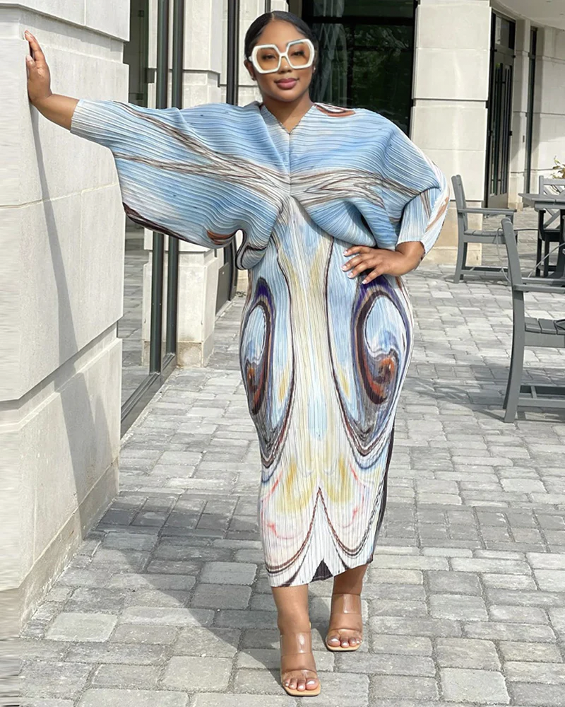 SADE Accordion MIDI DRESS Sade Light Blue Grey FreeSize