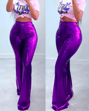 sequin bell bottoms【On Sale】 Purple