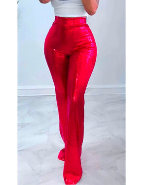 sequin bell bottoms【On Sale】 Red