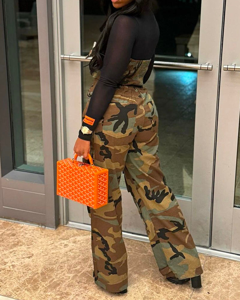 Stay Chic Camo Cargo Set/Jumpsuit