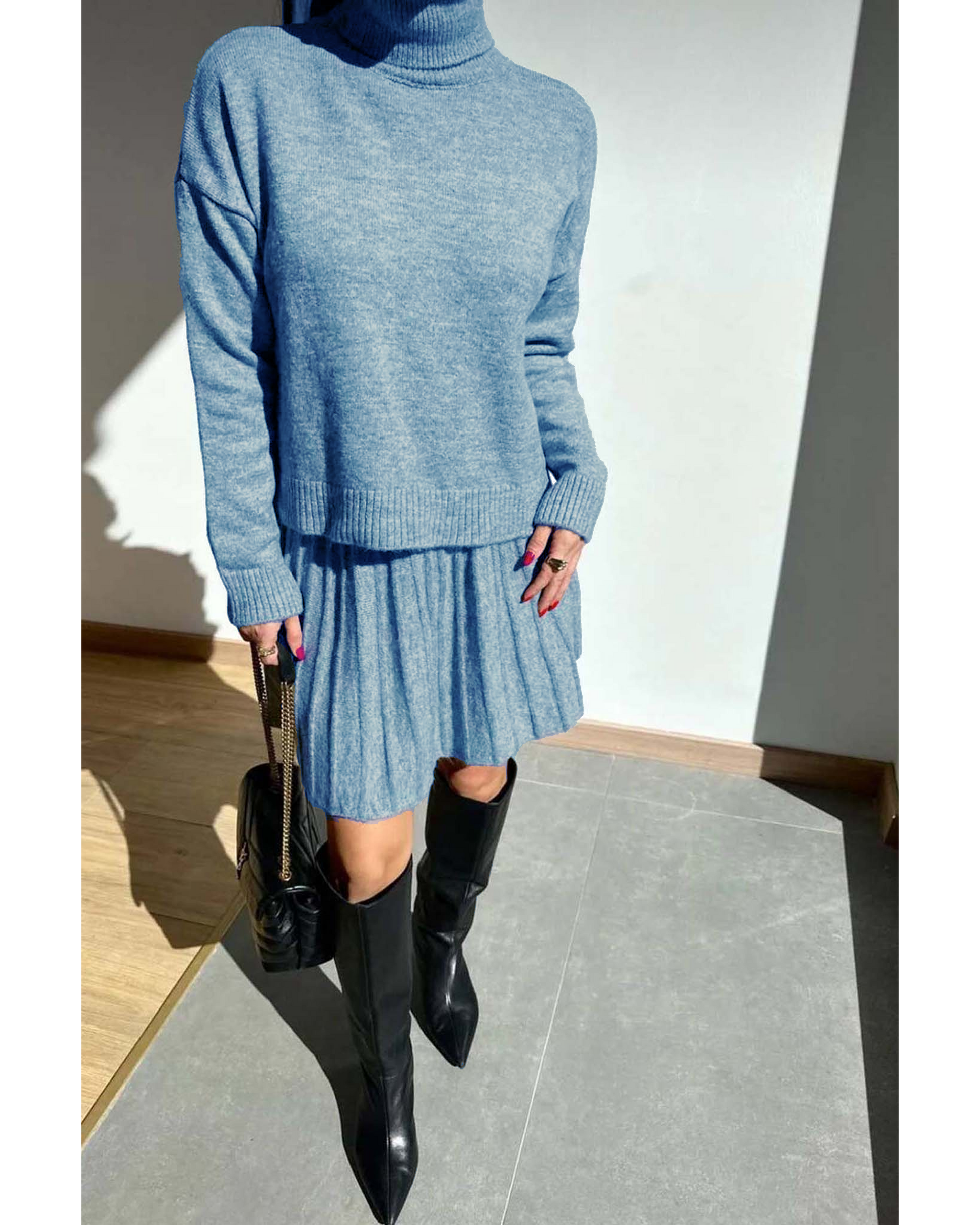 Avalee Skirt Set Denim Blue