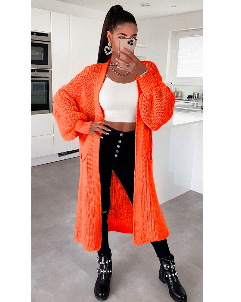 Sweater Girl Cardigan Orange Red